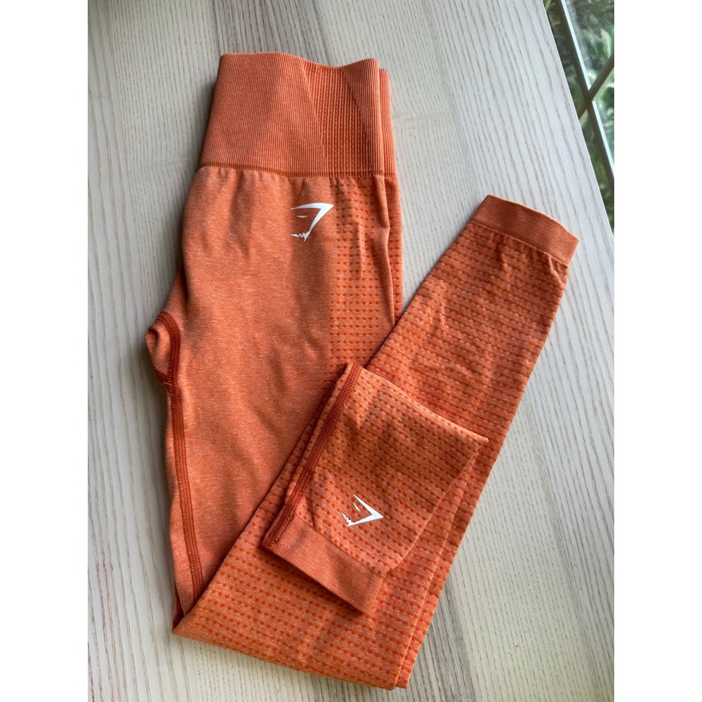 Gymshark Vital Seamless Leggings Orange Marl High Waisted XS B1A2B